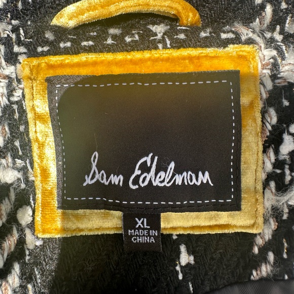 Sam Edelman Plaid Double Breasted Coat in Black/White Plaid•Size XL• NWT - Picture 8 of 8